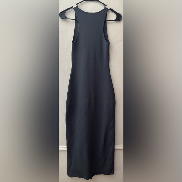 COS stretch knit midi dress fitted grey slate XS bodycon tank tube - Picture 2 of 4